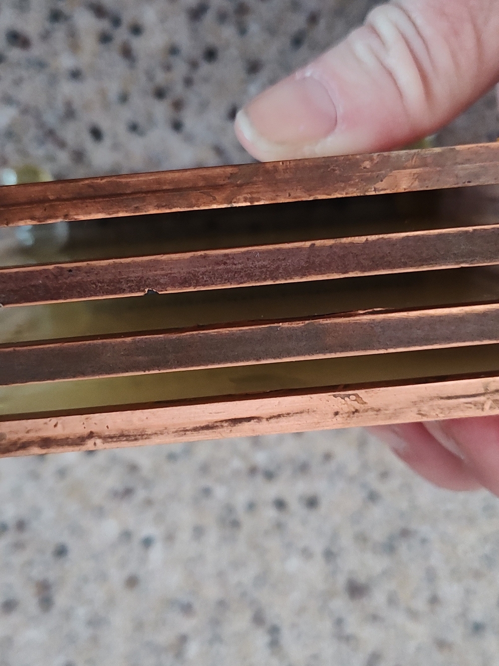Copper & Glass Coasters Set Of 4 Inspirational with Cream Print - Picture 8 of 10